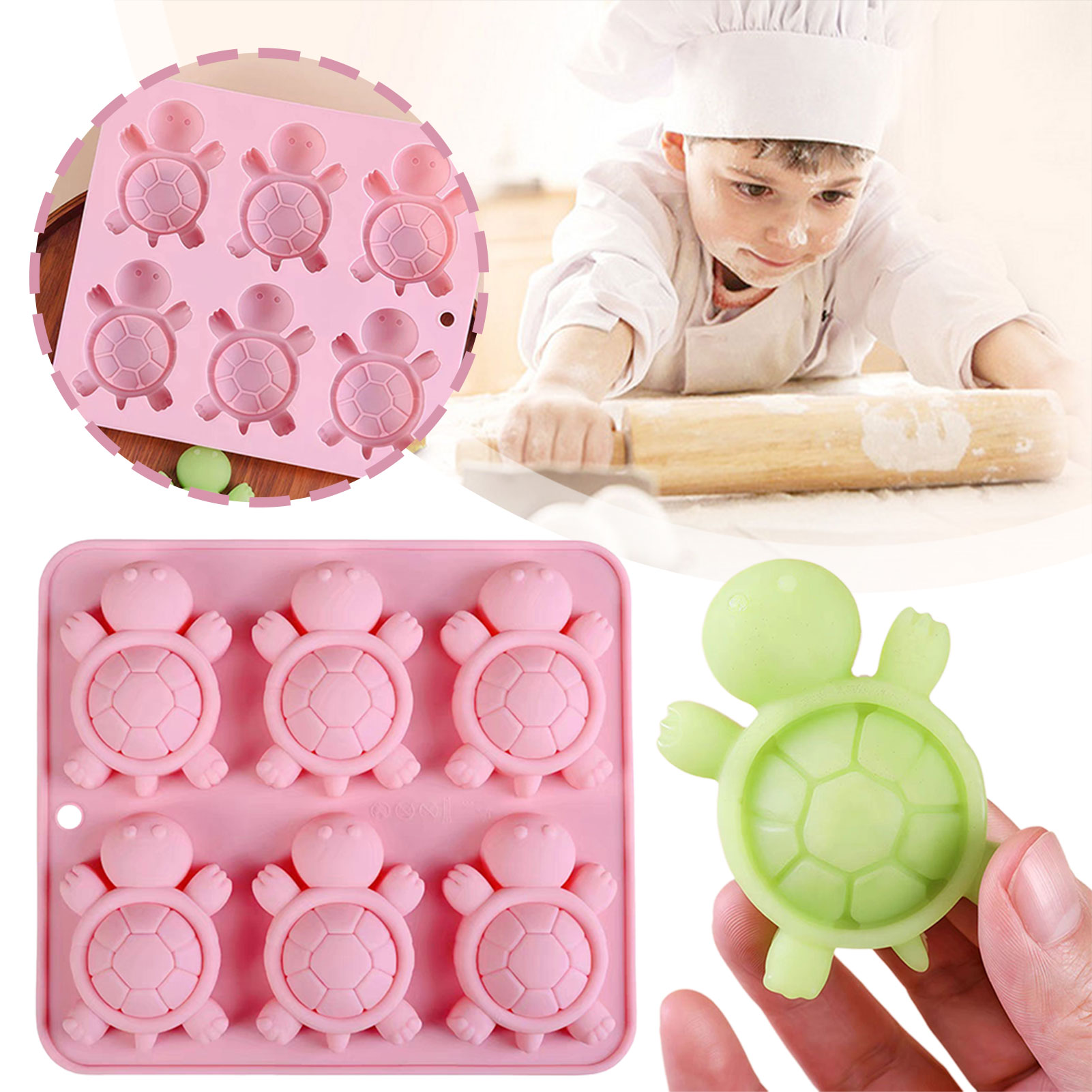 Kitchen Baking Items - Turtles Ice Tray 3D Tortoises Sea
