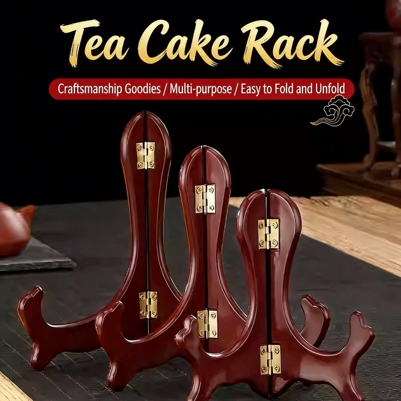 Kitchen Baking Rack - 1pc Vintage Wooden Dish Display Rack