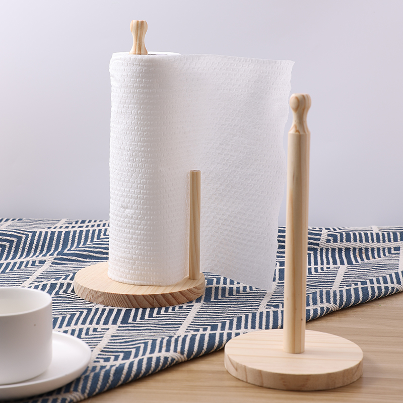 Kitchen Baking Paper Holder - 1pc Wooden Standing Paper Towel Holder