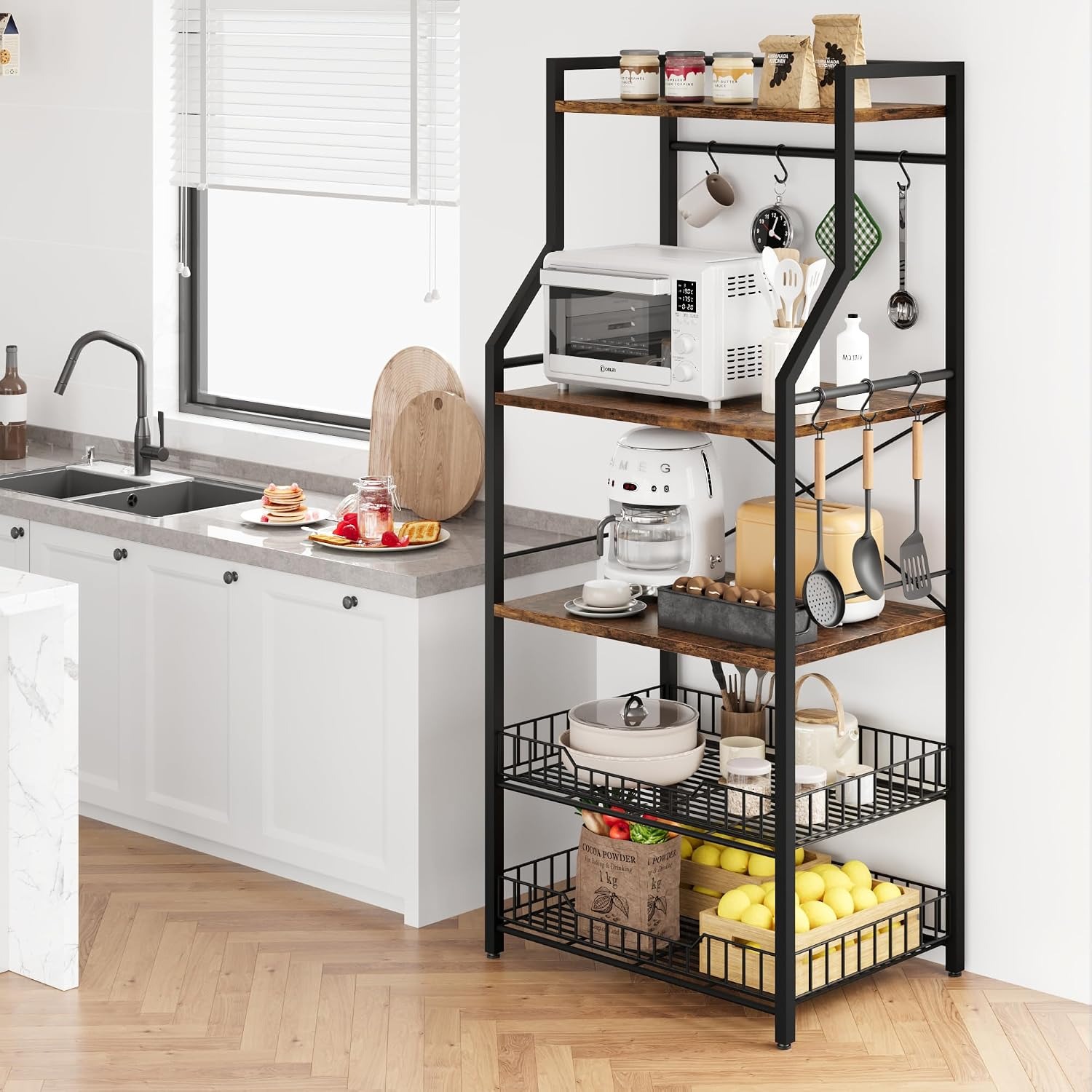 5 Tier Kitchen Bakers Rack wit - Kitchen Baking Rack recension och pris