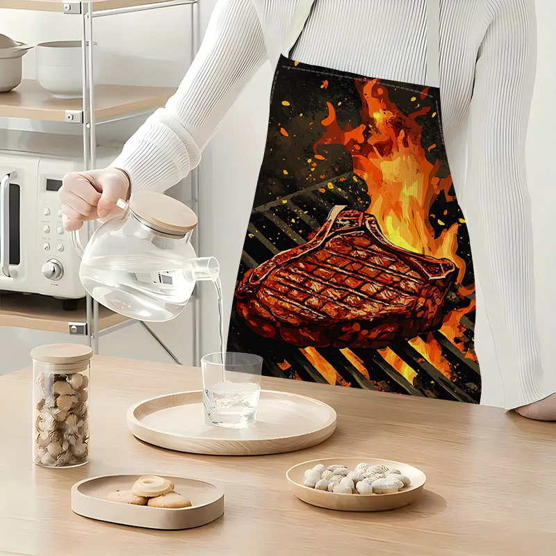 1pc BBQ Steak Apron with Flame - Kitchen Baking Gift Ideas recension och pris